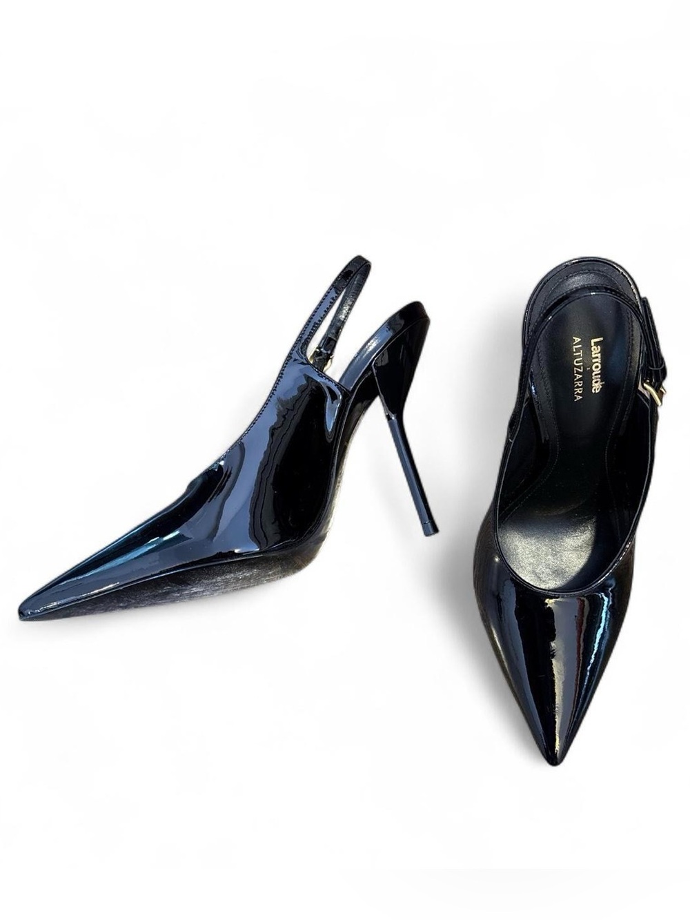 Black Patent Slingback Pointed Pump
